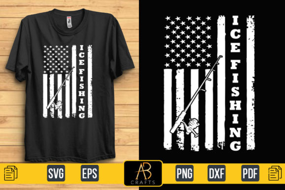 Ice Fishing USA Flag Sublimation: Graphics & Print Template Review