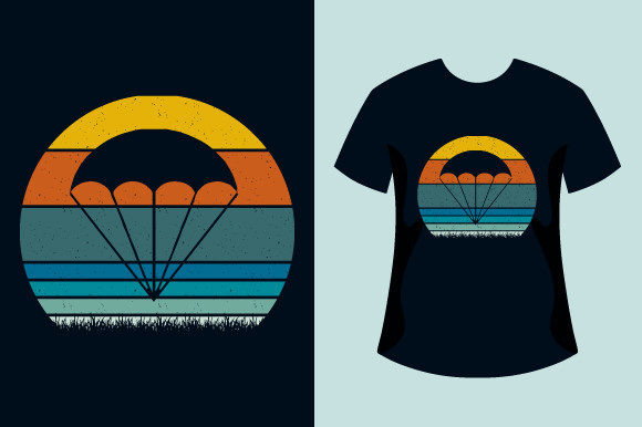 Retro Vintage Skydiving T-Shirt Design: Graphics & Print Templates