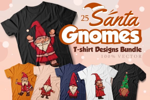 Santa Gnomes T-shirt Designs Bundle: A Stitcher’s Take