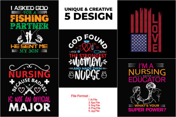 Typography Awesome Tshirt Designs Vol-1: T-Shirt Graphics